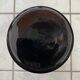 Black Glass vase with enamel decoration by VEB Wasungen 1970s
