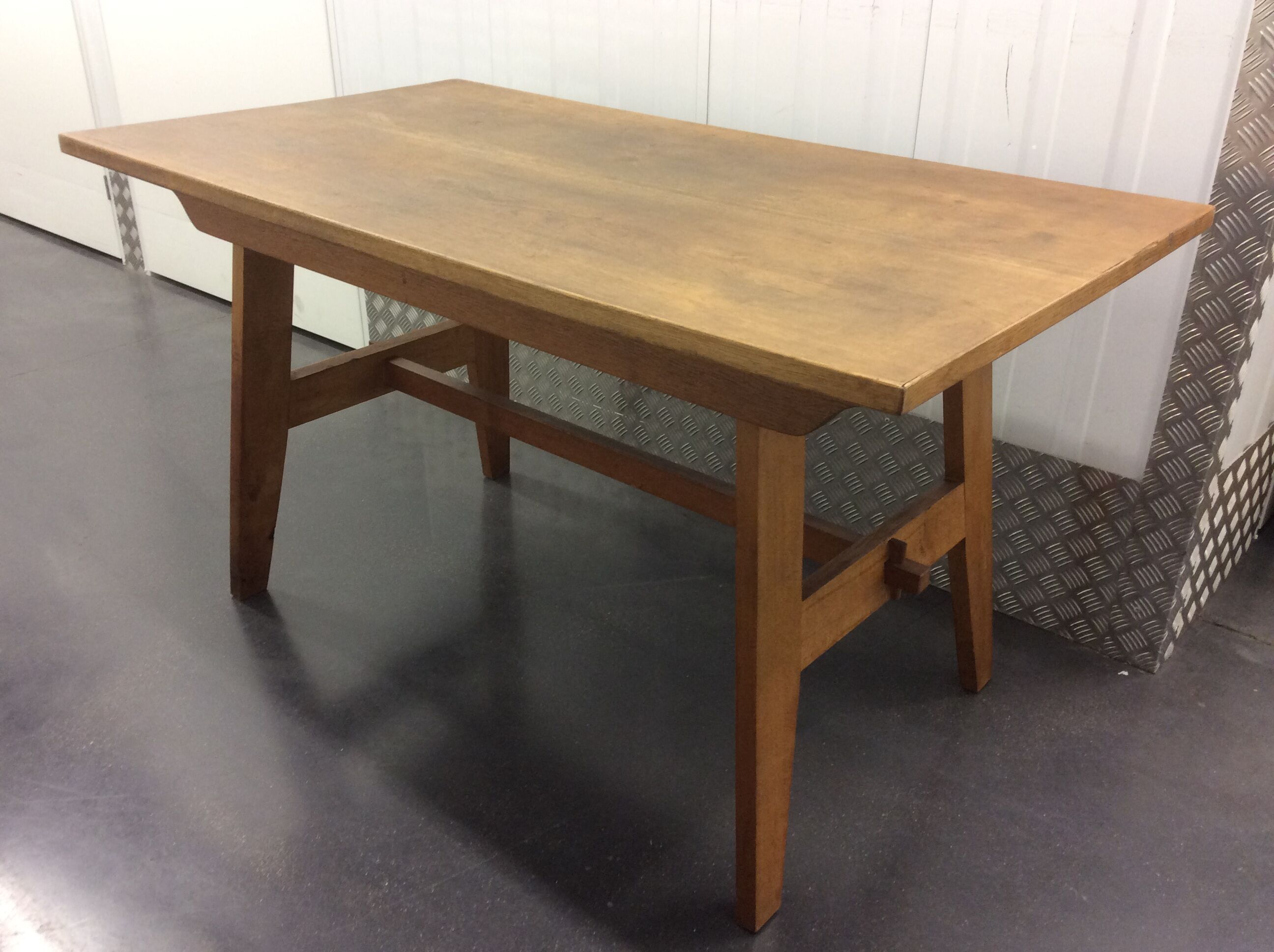 Table light oak by Rene Gabriel around 1950 reconstruction