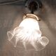 Art Deco wall sconce in porcelain, brass and crystal - early 20th century