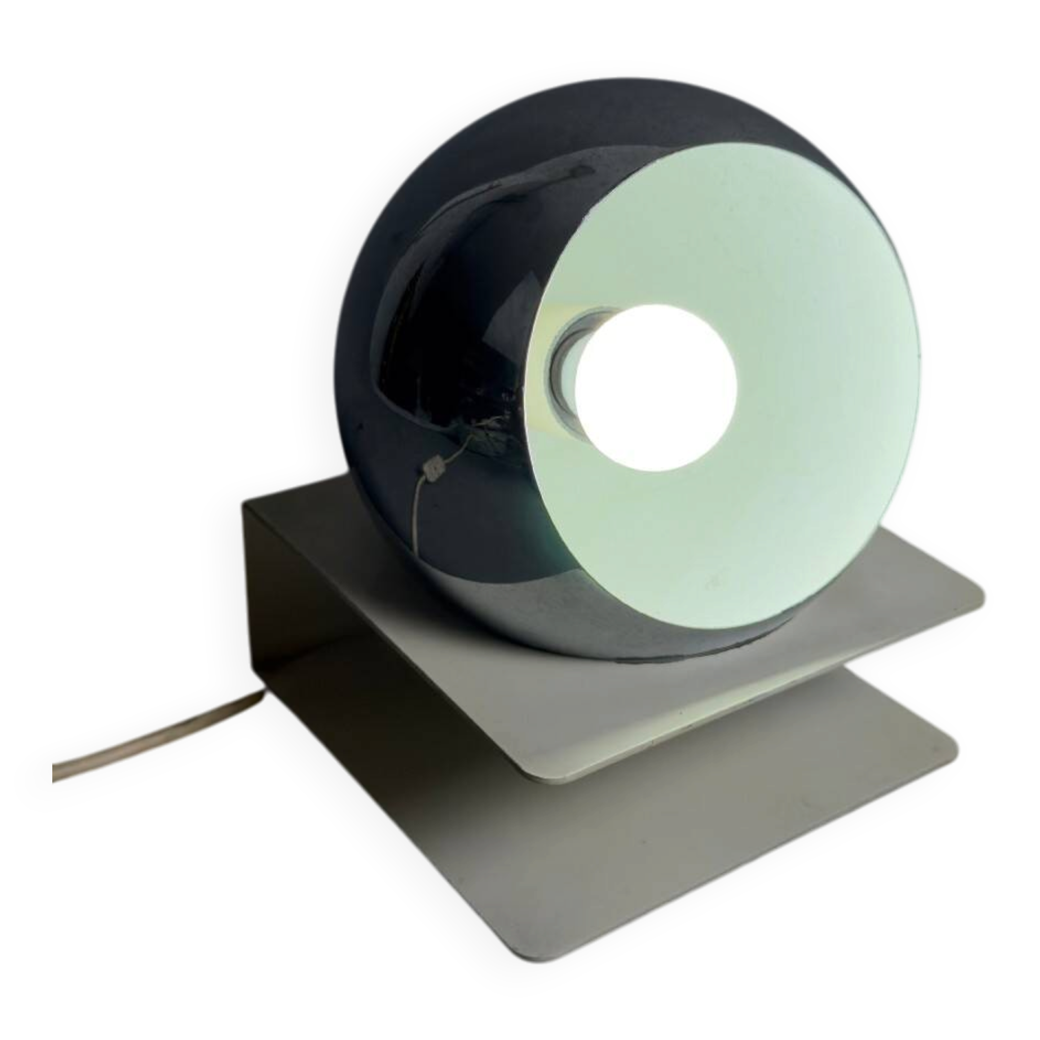 Orb Eye metal table lamp Goffredo Reggiani Space Age vintage 1970s