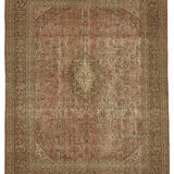 Handmade Oriental Unique 1980s 290 cm x 370 cm Beige Wool Carpet