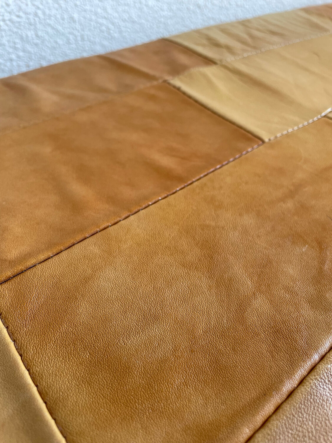 Banc pouf coffre en cuir patchwork  De Sède