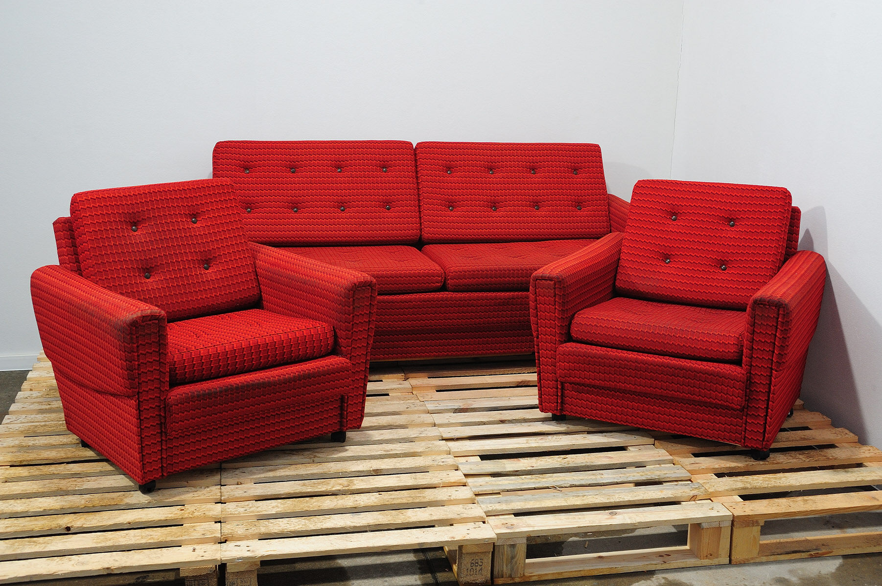 Ensemble de salon vintage bloc de l’Est, Tchécoslovaquie, années 1970