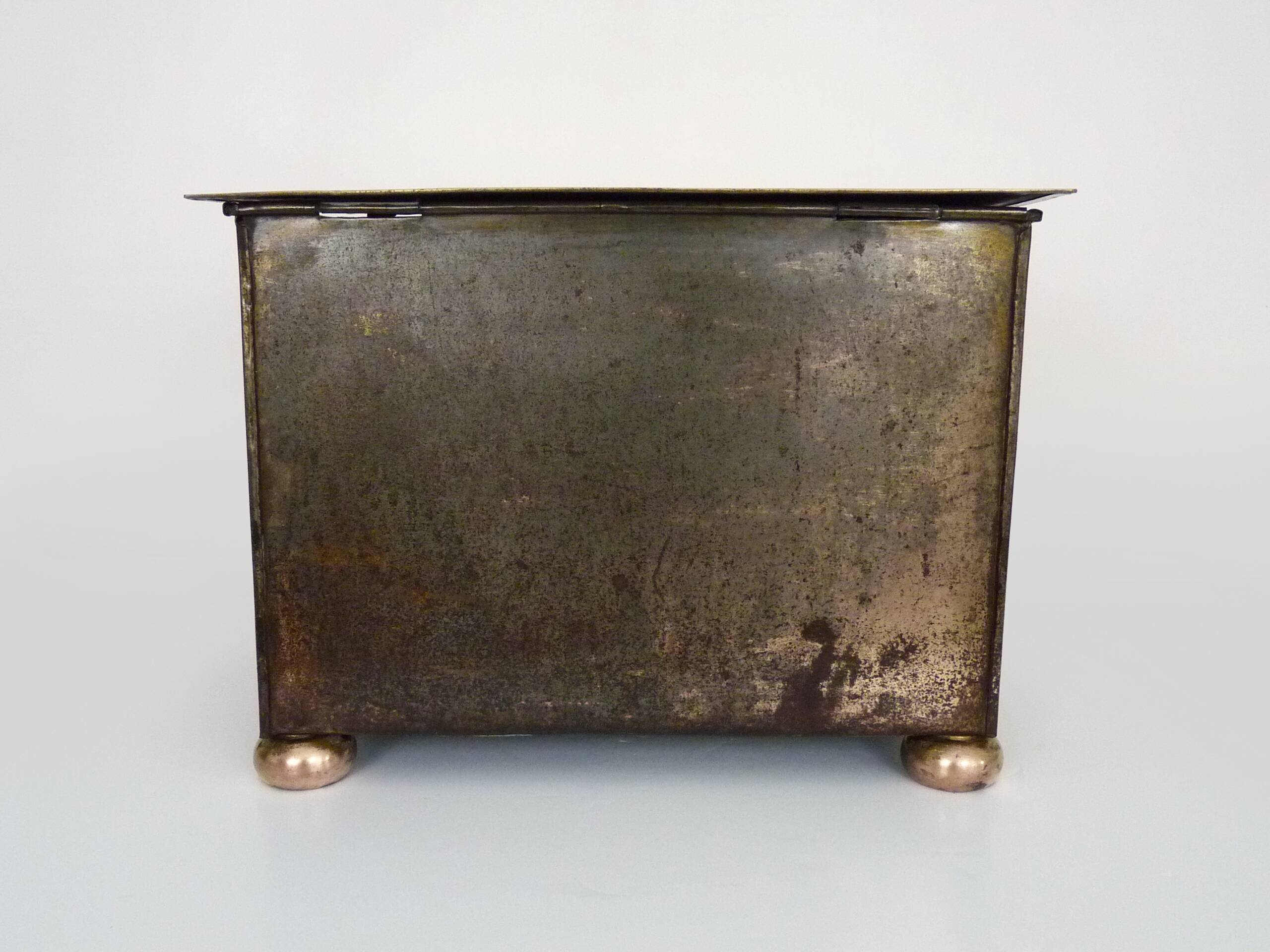 Antique brass coal box fireplace coal scuttle vintage coal storage box