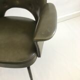 Chair in bottle green leatherette