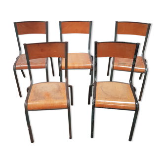 Old vintage school chairs