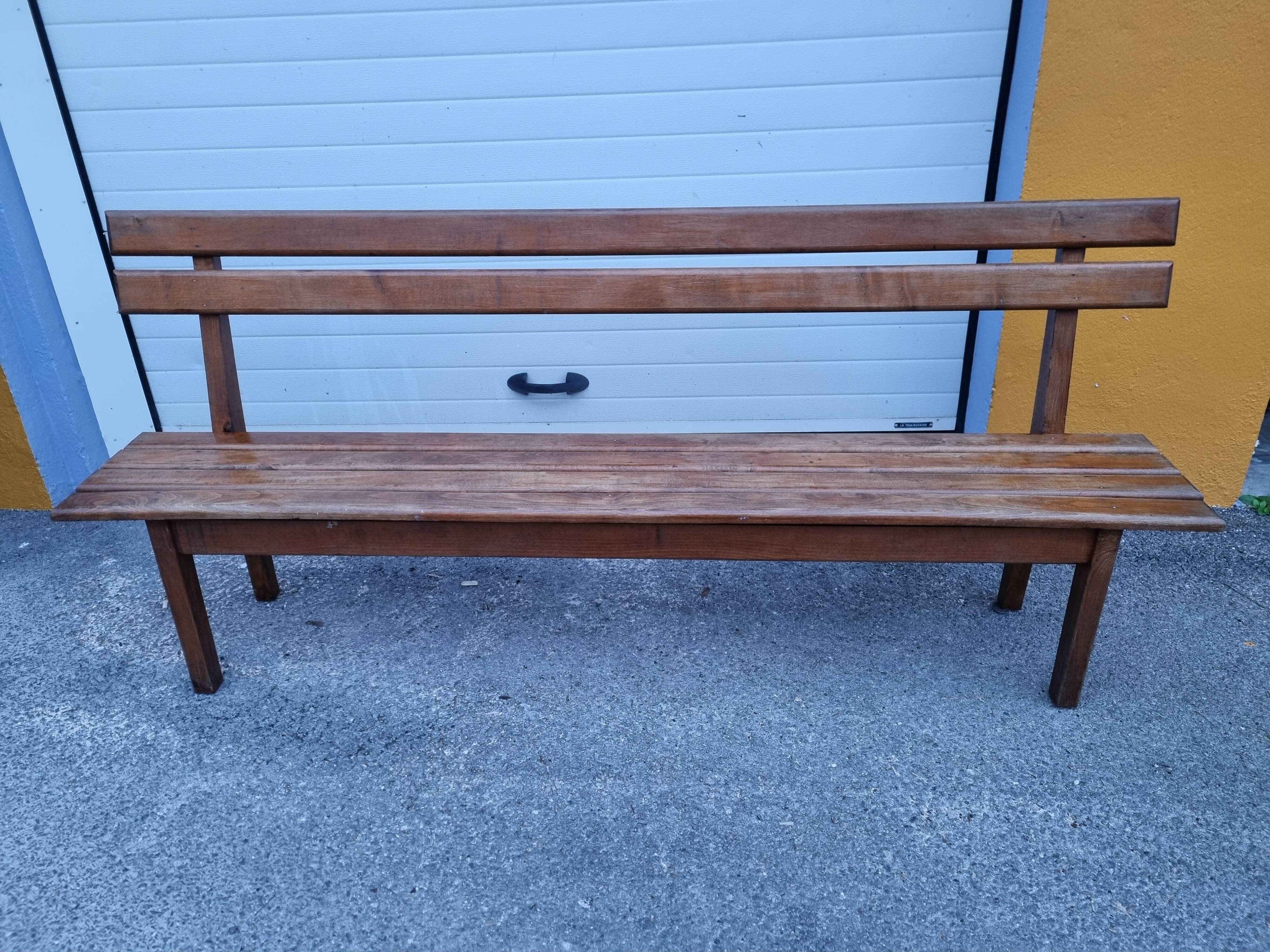 Exotic solid wood church pew 1970