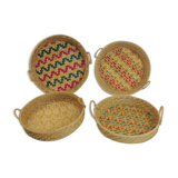 Set Basket natural fiber and raffia / vintage / africa