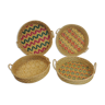 Set Basket natural fiber and raffia / vintage / africa