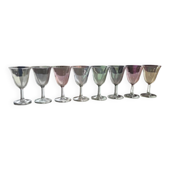 8 vintage colored stemware