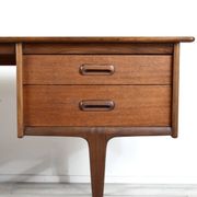 Midcentury Afromosia Desk From A. Younger Designed By John Herbert. Vintage