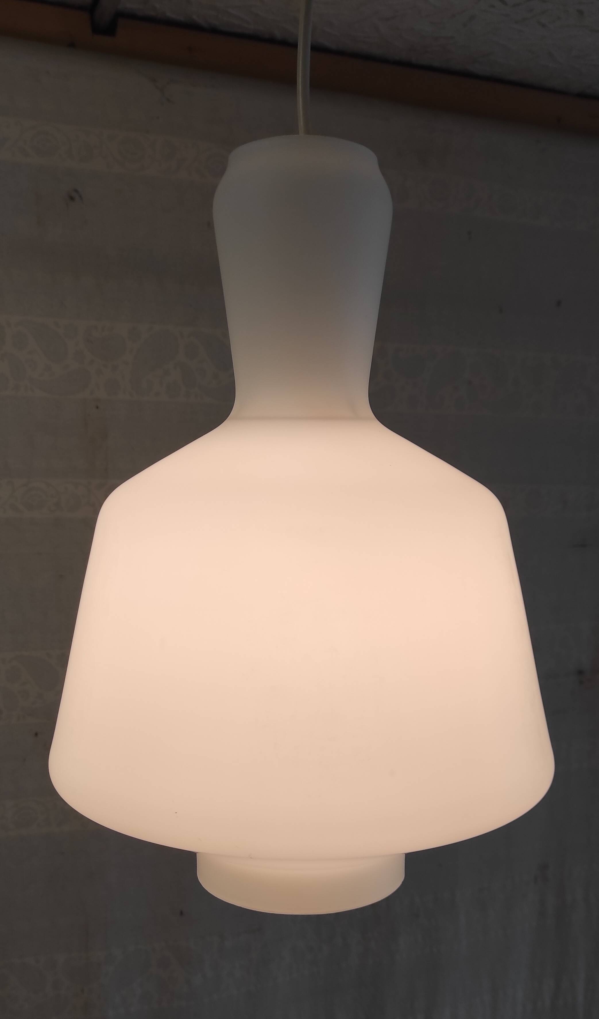 Scandinavian opaline pendant light - mid-20th century
