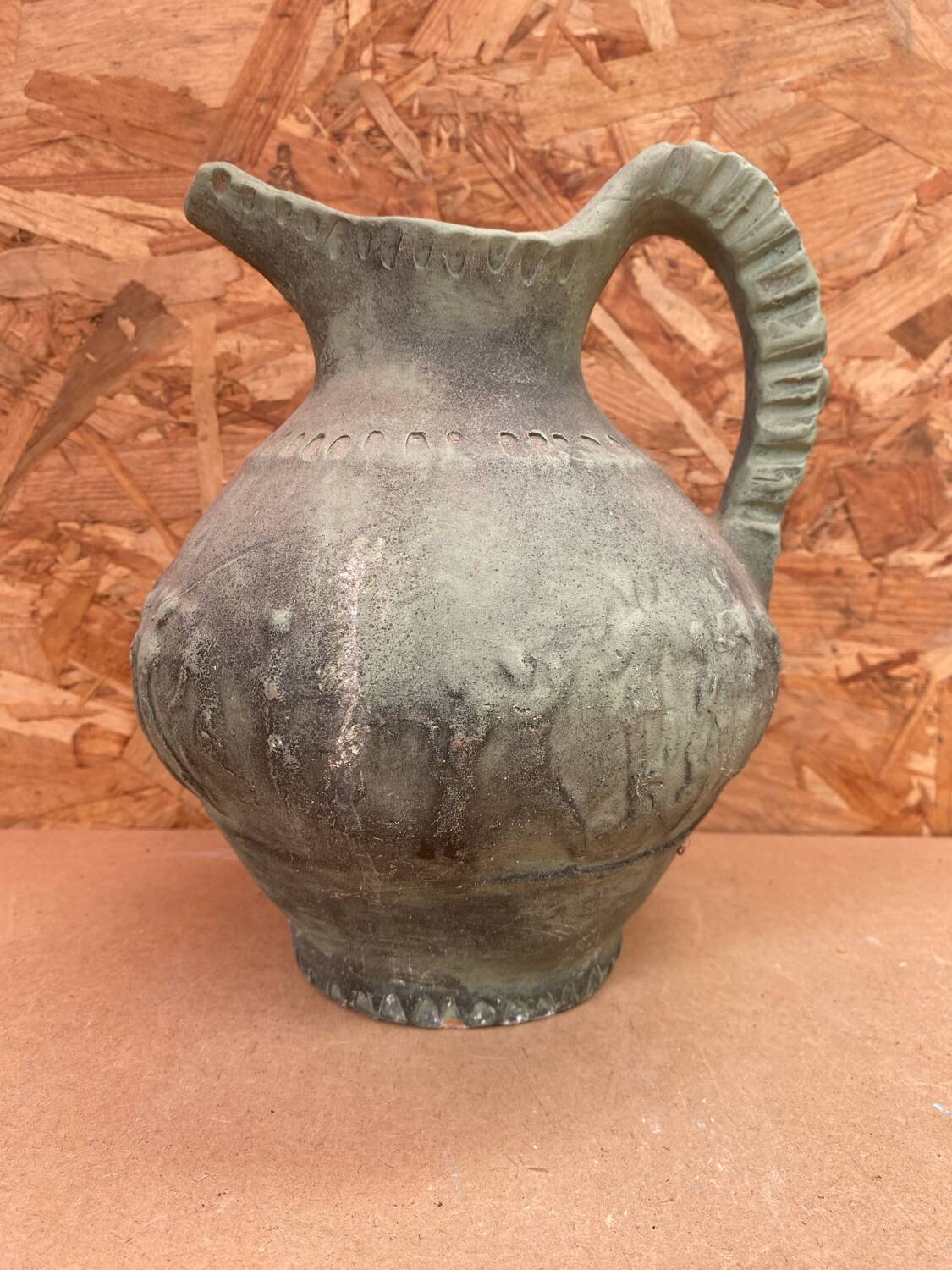 Antique marcelo jornet pitcher green terracotta vintage