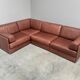 Brown leather modular sofa by De Sede; DS76, 1970s (straight or angle)