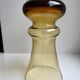 Vase diabolo en verre ambré années 70