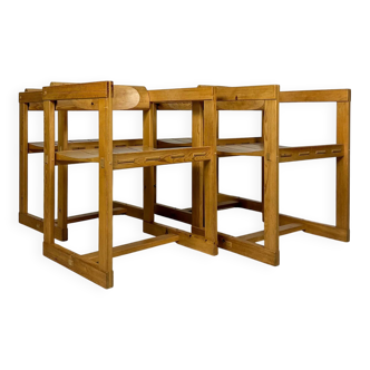 1960s Set of 4 Vintage Pine Model 313 Trybo Dining Chairs by Edvin Helseth