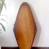 Italian free-form solid teak mirror