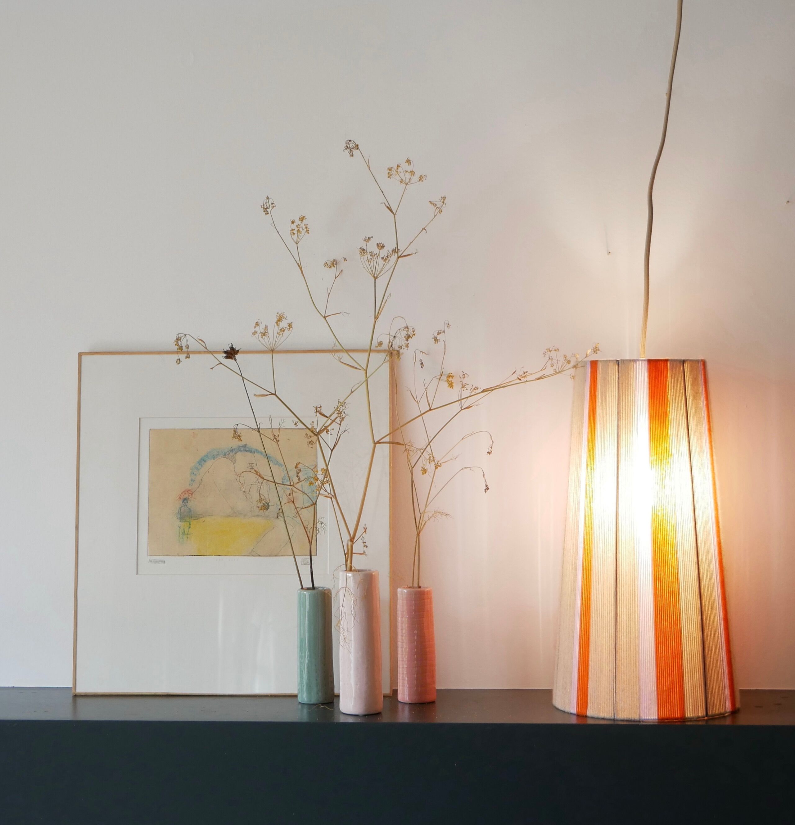 Garance model pendant lamp - hand-woven lamps - Unique woven yarn shade - t pendant lamp