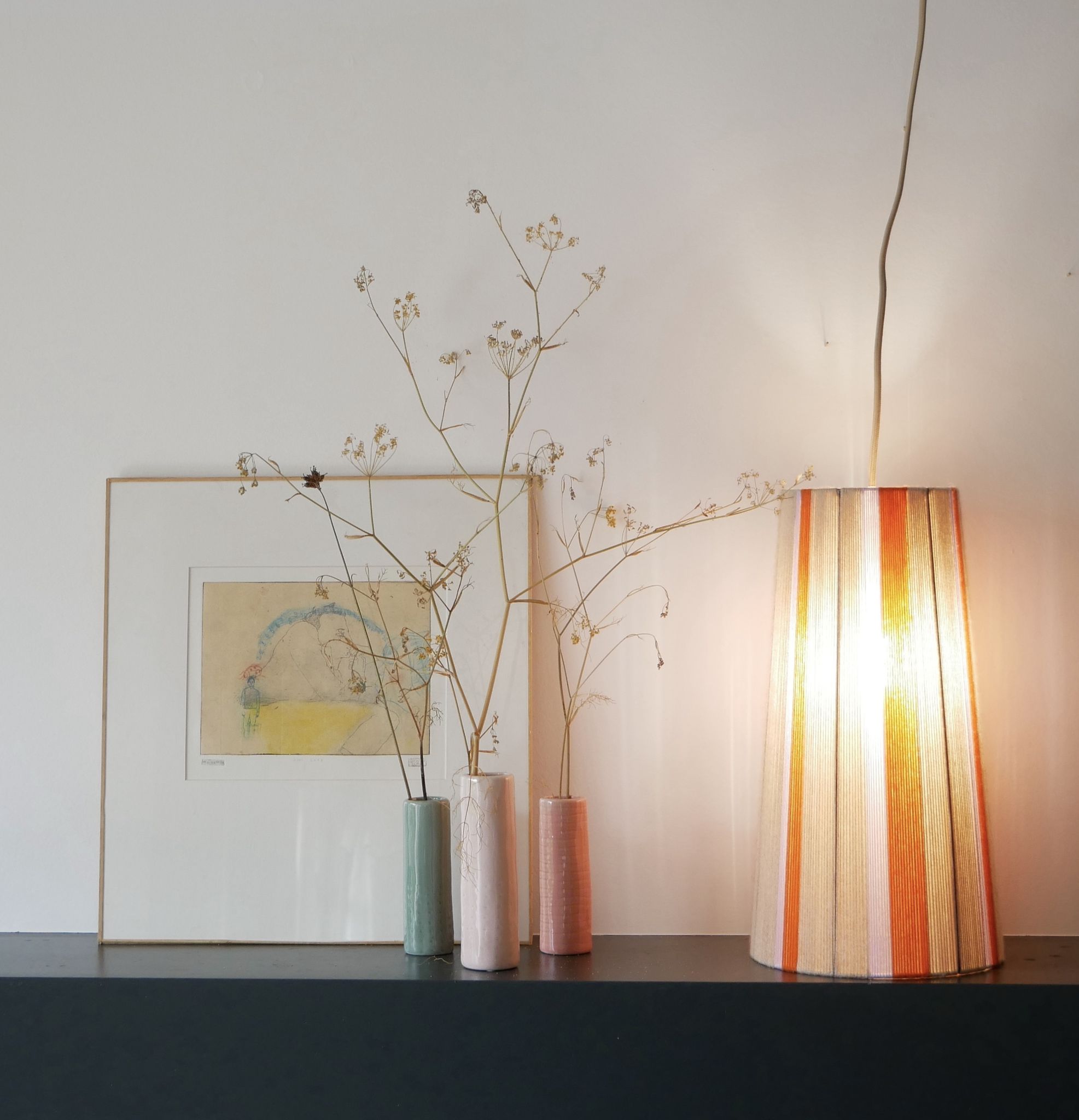 Garance model pendant lamp - hand-woven lamps - Unique woven yarn shade - t pendant lamp
