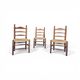 3 x Antique provincial ladderback child's chair / rush seat / 1930s
