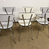 Set of 6 chairs in gray and white Formica