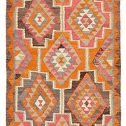 Turkish Handwoven Vintage Herki Kilim 95 cm x 300 cm