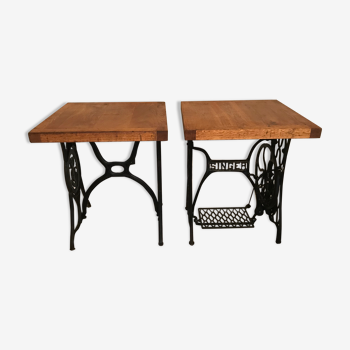 Lot de deux tables bistrot vintage deux couverts