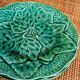 Set of 4 dessert plates in earthenware with vine leaves Gien