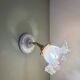 Vintage tulip wall lamp in white and transparent glass