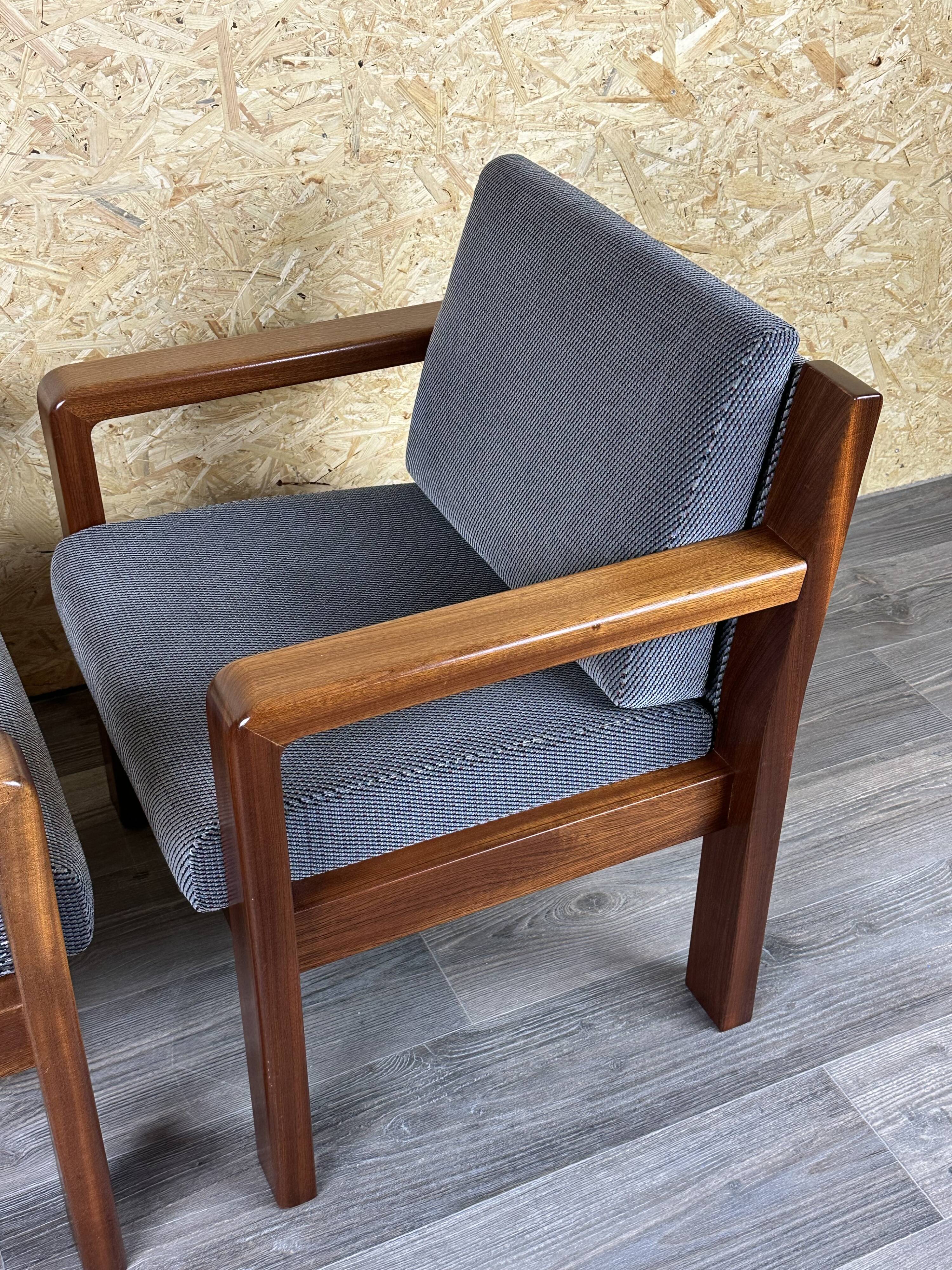 60s 70s Teak Easy Chair Lounge Chairs Danish Modern Design, Set of 2