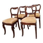 Series of 4 chairs from the 19th century in mahogany