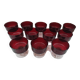 Lot de 12 coupes à champagne vintage Luminarc France modèle Suède Rubis