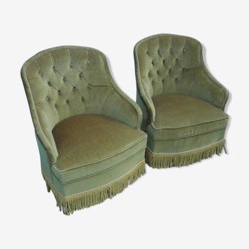 Pair of armchairs toad padded