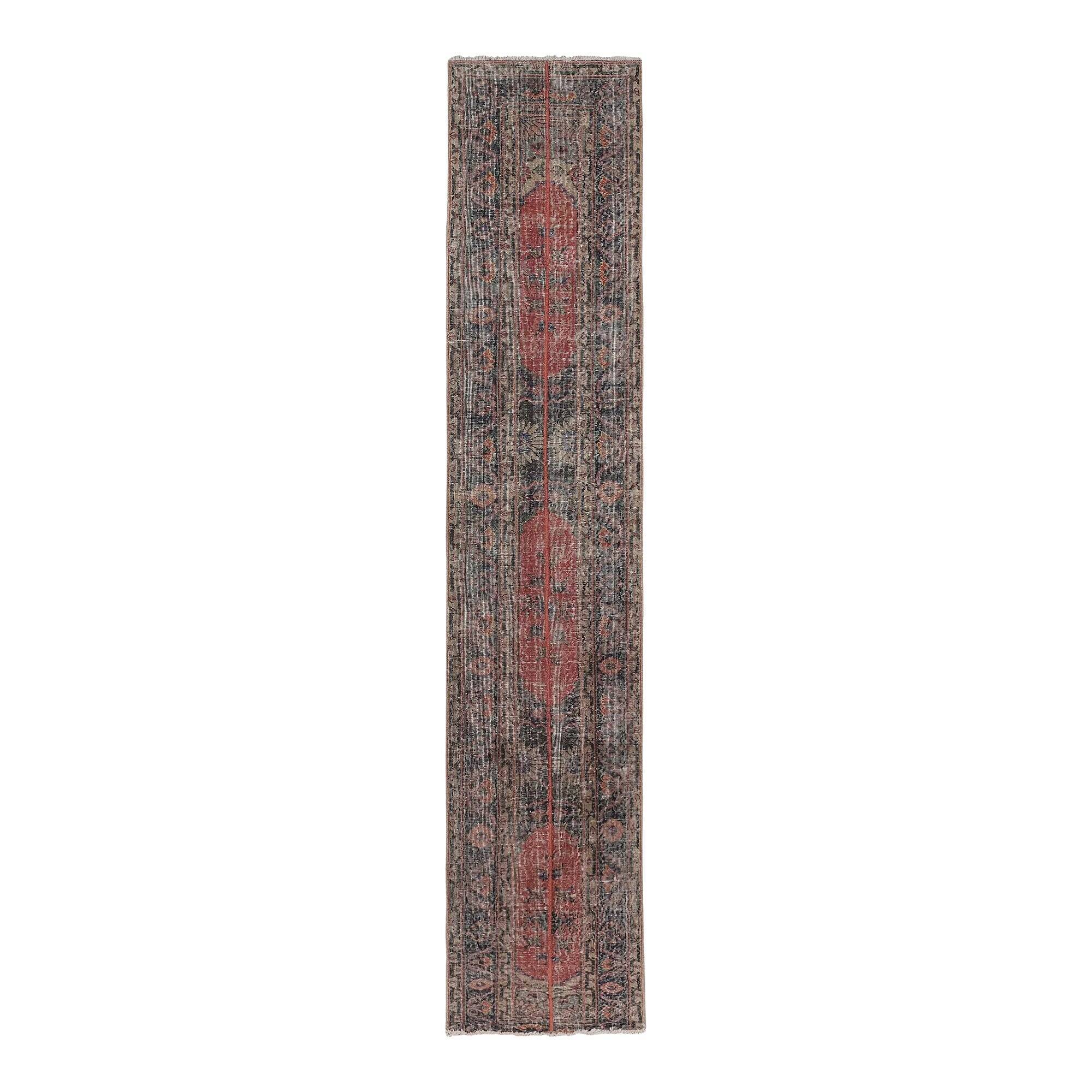 Vintage Turkish hallway rug 68x361 cm