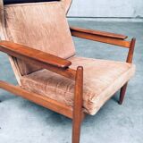 Set of Mid-Century Scandinavian Wingback Armchairs, Denmark, 1960s