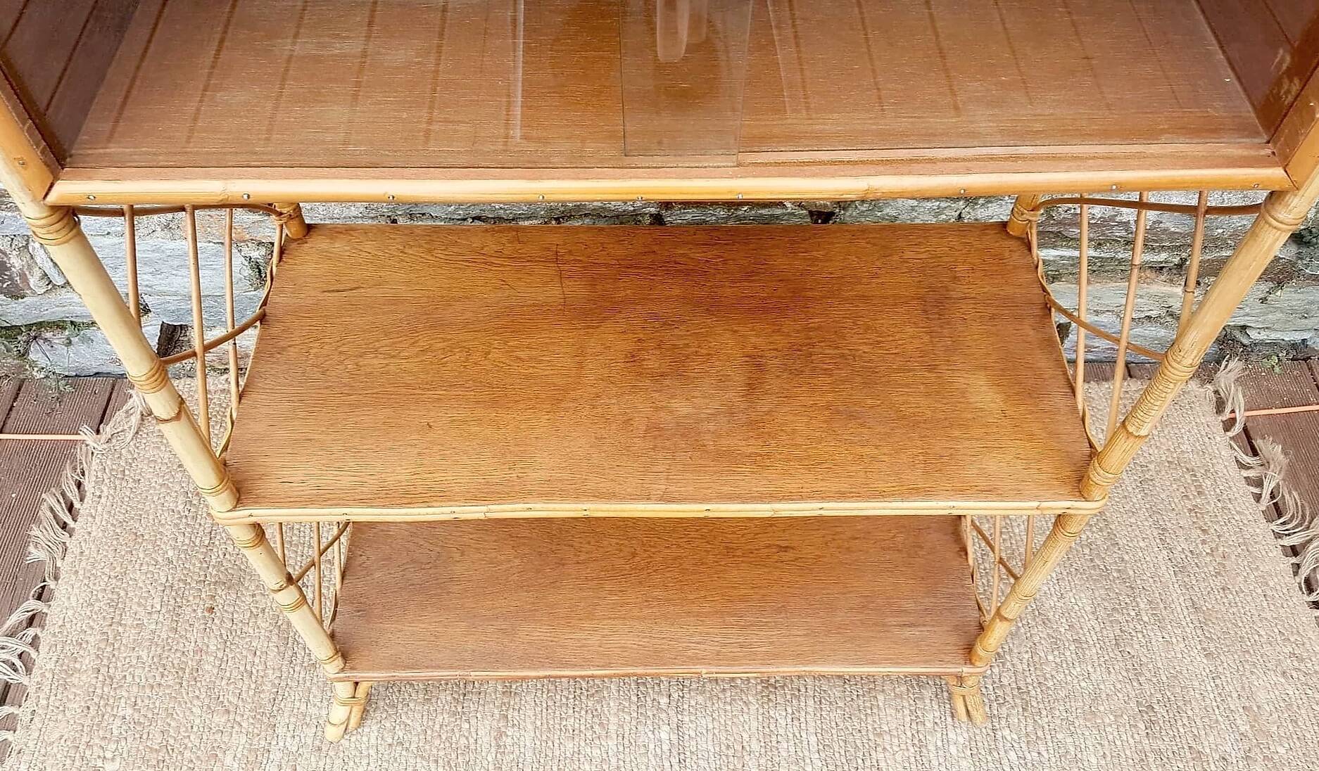 Rack in rattan and bamboo