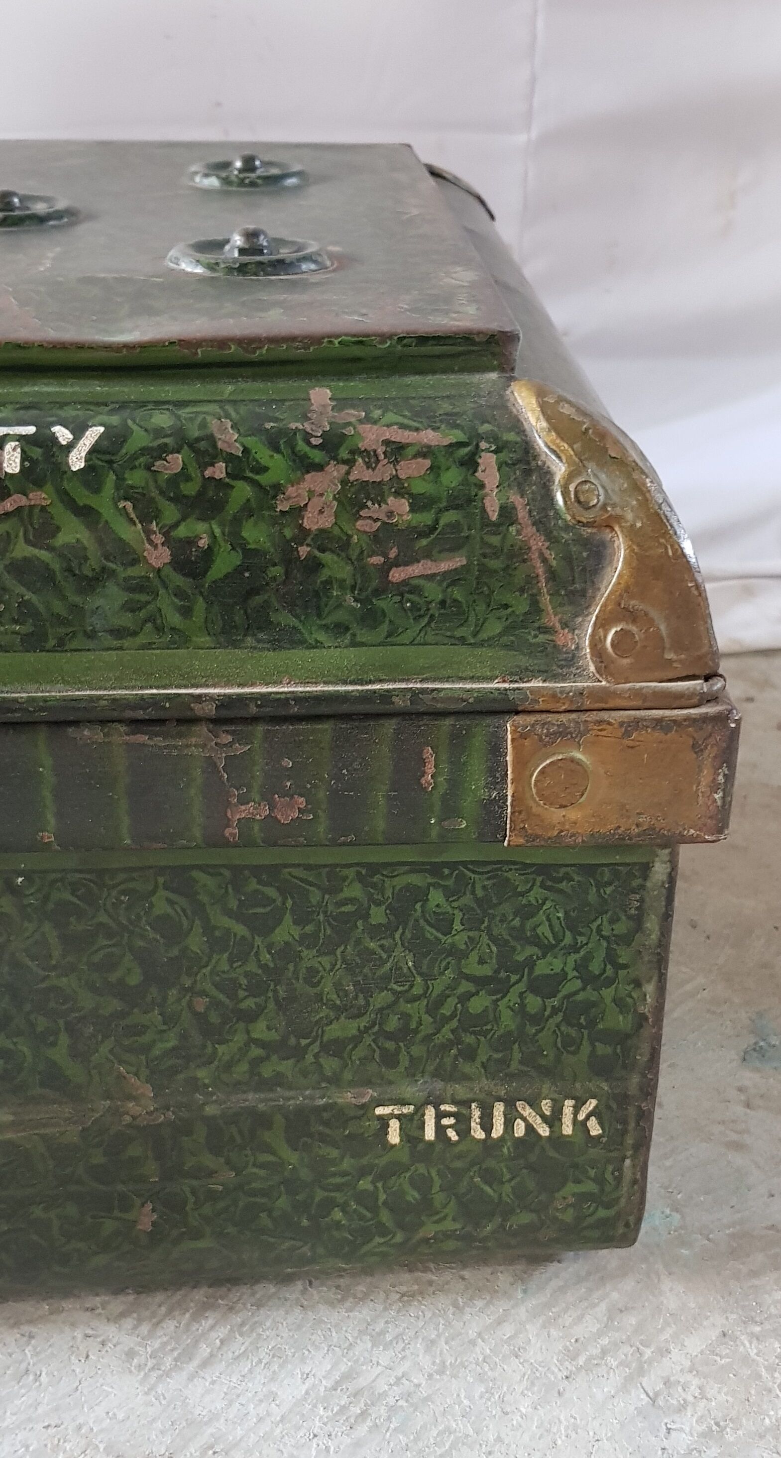 Ancient colonial travel trunk