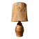 1970s brown ceramic lamp with foliage shade