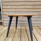 Round wooden coffee table