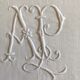 Set of 4 damask monogrammed linen towels ap