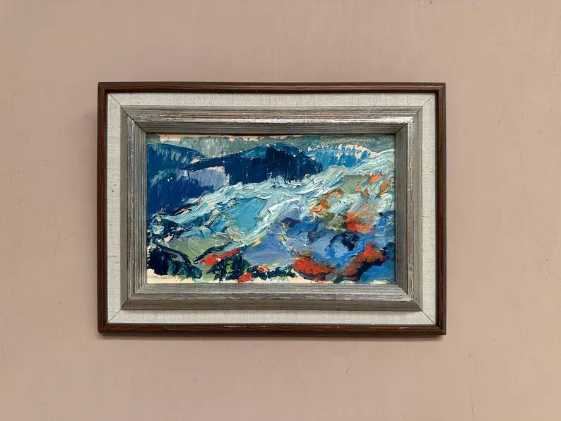 Oil on panel original Swedish - "Landscape" by Greta Liljeblad - Signed - vintage and framed - 30 × 22 cm (11.8" × 8.7")