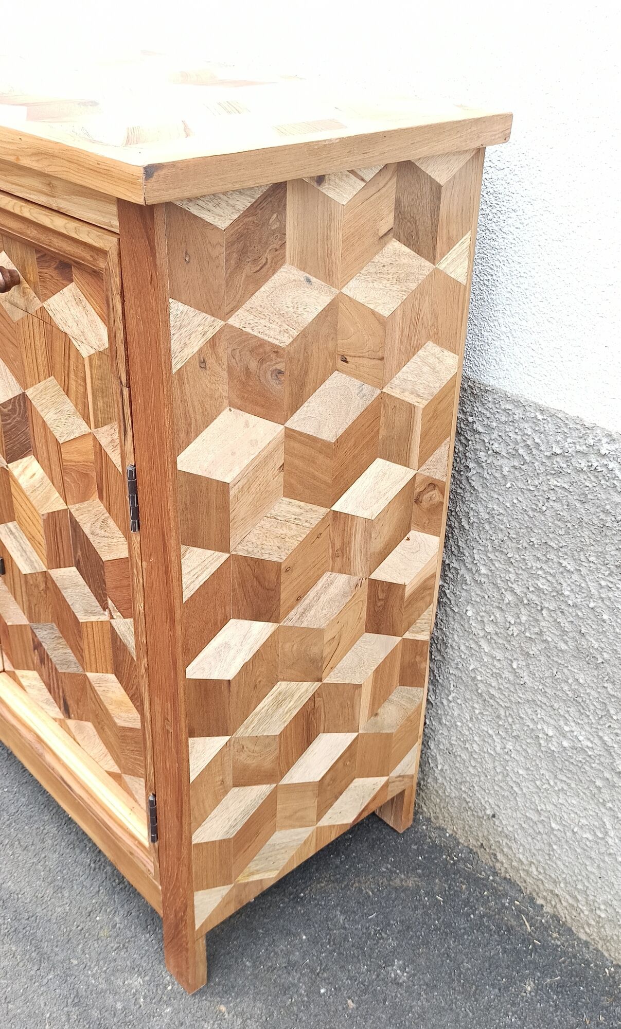Chest of drawers wooden marquetry, two doors, two drawers