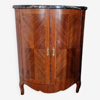 Corner marquetry cabinet