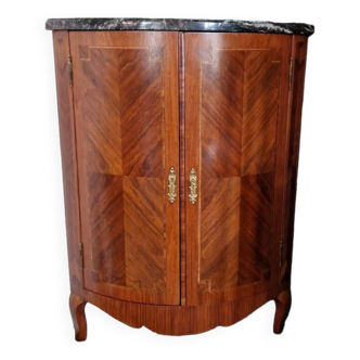 Corner marquetry cabinet