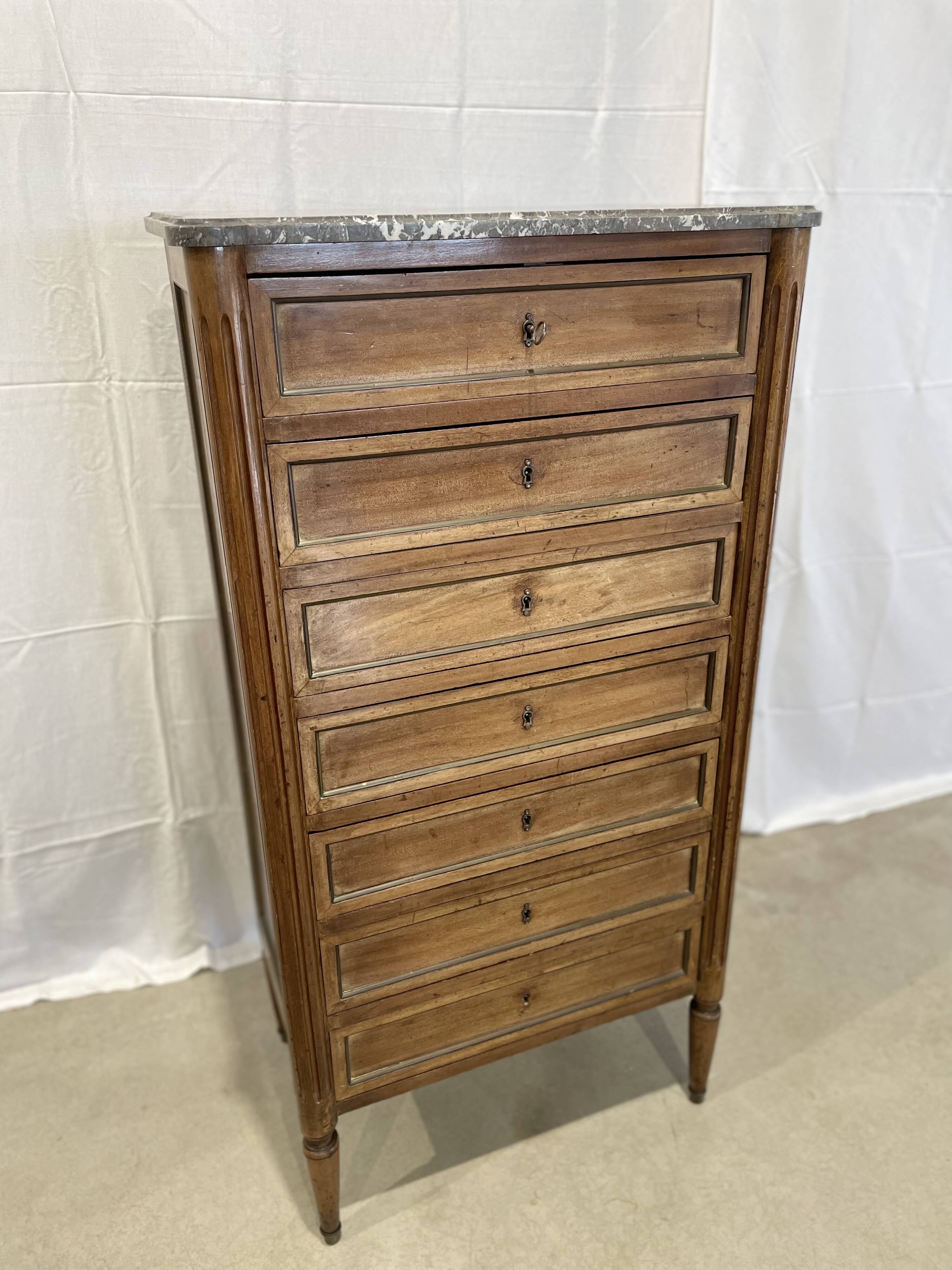 Louis XVI style weekly with marble top