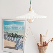 Vintage white opaline pendant lamp