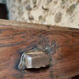 Old French farmhouse table – Rustic workshop table with 3 drawers