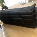 Togo Black Leather 3 seats
