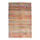Tapis kilim persan à rayures vertes et oranges 5x8, 155x250 cm