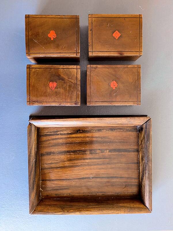 19th century wooden game box